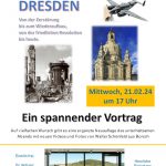 Stadtverwaltung Geisa - Flyer über den Vortrag "Dresden - - von der Zerstörung bis zum Wiederaufbau, von der friedlichen Revolution bis heute"